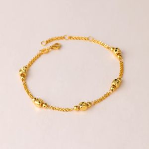 CHOW SANG SANG 周生生 Dazzling Mirror Gold 999 24K Solid Gold Sleek Facet Geometric Bracelet for Women 18cm 95477B Price-by-Weight Approx. 4.1g Gold
