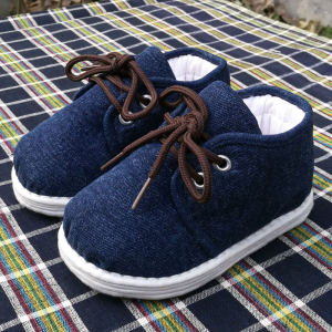Handmade Strong Cloth Soles Kids Cotton Shoes 100% Cotton Winter Thicken Thermal Denim Shoelace Cotton Boots