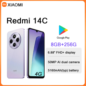 Redmi | Redmi 14C 6.88" Screen 4G Smartphone 8GB+256GB 50MP Dual Camera 5160mAh Battery Type-C 2026 New Arrival Mobile Phone
