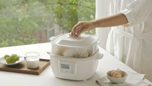 Olayks 3L Multifunction Electric Cooker Hotpot with Steamer Steamboat Non-Stick Fry Pan Cooker Ceramic Inner Pot 多功能电火锅煎炒锅陶瓷锅 1Year Warranty