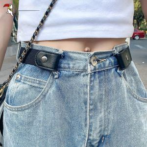 Tucano | Invisible Elastic Canvas Belt Womens Lazy Jeans No Punching TUCANO Woodpecker Brand Waist Shaping Belt Alloy Buckle Geometric Pattern