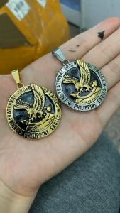 【OGDA】 Fashion Mens Nacklace Stainless Steel The Fraternal Order of Eagles Pendant Chain Bull for Ate Necklace for Men Gold Plated Anti Rust Couple Accessories High Quality Jewelry 60CM A67
