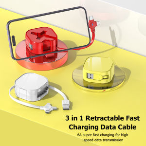 3-in-1 Fast Charging Cable with Phone Stand 66W USB to Type-C Micro Lightning Data Cable 1.2m⚡PH deliveryIn stock⚡