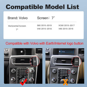 Wireless CarPlay Android Auto decoder box for Volvo xc60 s60l v60 v40 s60 with rear view camera support multimedia navigation