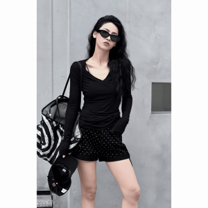 Ultra-Thin Long-Sleeve V-Neck Womens T-Shirt Sun Protection Slim Fit Casual Hooded Shirt Summer Fashion Korean Style Top