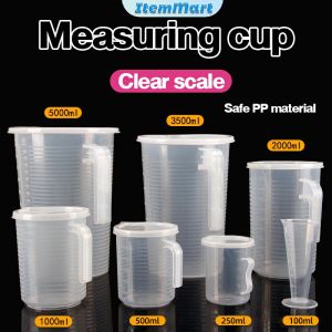 ItemMart Clear Plastic Measuring Cup Pitcher Liquid Measure Jug Cup Container