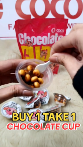 【BUY 1 TAKE 1】COCO Chocolate Cup 120g | 8 Cups Per Pack | Creamy Choco N Cookies Snack with Mini Spoon | Kids Baon Office & Party Treat