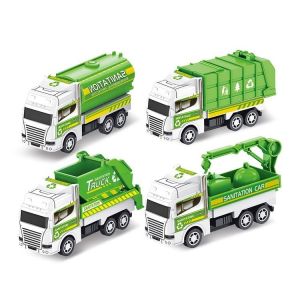 Mainan anak kendaraan mobil pullback sanitasi kebersihan sampah harga pabrik grosir termurah