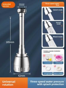 MONLEYTA | Universal Water Spout Kitchen Faucet Extender with Rotatable Nozzle and Water Pressure Booster