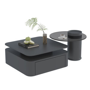 YINANWANG | Minimalist Marble Square Coffee Table for Living Room Small Spaces