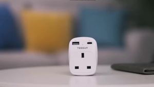 TESSAN Malaysia to Korea Adapter ID European Travel Adapter Korea Plug with 2 USB Ports (1 USB C)