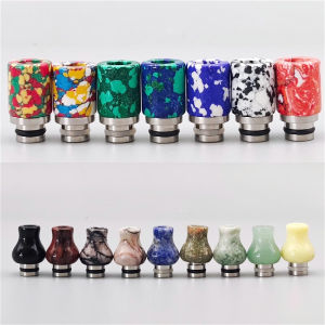 1Piece 510 Drip Tip Stainless Steel Resin Imitation Jade Turquoise Mouthpiece