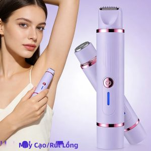 Máy Cạo Râu Điện 2 Trong 1 Cho Nữ Máy Tỉa Lông Bikini Và Dao Cạo Sạc Được Hai Đầu Dùng Cho Toàn Thân Chân Nách Mặt Loại Bỏ Lông