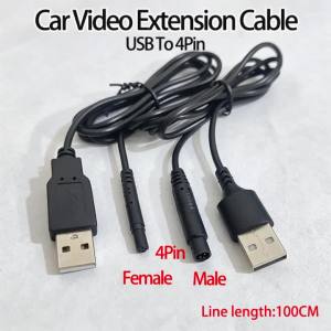 USB Male to 4Pin Male/Female Cord Car Rear View Vehicle DVR Camera Extension Connector Cable Cord HD Monitor Camera Wire 1M