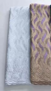 African Cotton Lace Fabric Gold Embroidery Stones 2026 High Quality Nigerian Swiss Voile Lace For Party Dress 5Yards