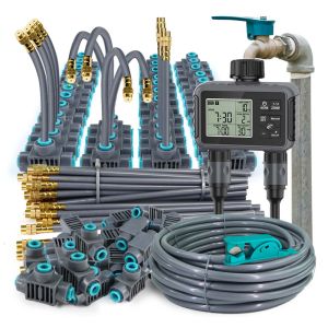 Dual Zone Independent Smart LCD Display Garden Watering Timer Atomization Spray Kit Mist Cooling System Irrigation Controller