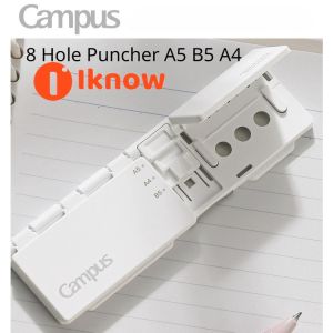 Tôi Biết Kokuyo 8 dụng cụ đục lỗ dễ di chuyển nhỏ 8 lỗ ràng buộc Máy đục A4 A5 B5 giấy đấm Báo Chí Phong Cách hướng dẫn sử dụng máy