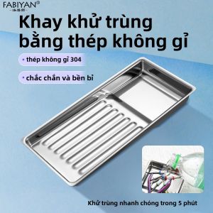 Khay Khử Trùng Móng Tay Bằng Thép Không Gỉ Chống Nhiệt Độ Cao Chống Ăn Mòn Thiết Bị Tấm Hộp Đựng Dụng Cụ Làm Móng Tay