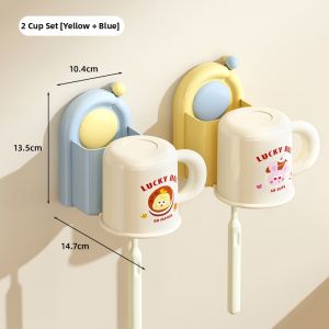 TAOXIAOHE | Aesthetic Wall-Mounted Cute Toothbrush Holder And Rinse Cup
