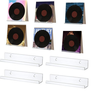 2/4pcs Acrylic Vinyl Record Shelf Wall Mounted Display Stand For Albums LP Minimalist Record Storage Rack Home Decoration
