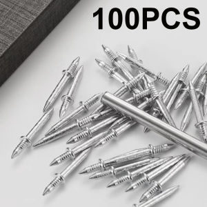 50/100pcs Seamless Thread Double Head Nails Without Marks Nails Wood No Trace Fixator with 1pcs Specific Sleeve Tool