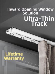Ultra Thin Quiet No Drilling Invisible Curtain Track Aluminum U Shape