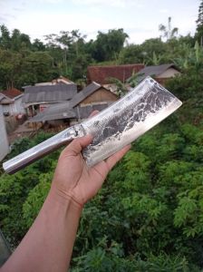 Golok cacah tulang super kuat dan tajam serbaguna gagang Pipah besi