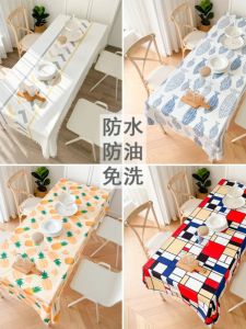 Bàn Trang Trí Vải Cotton Lanh Scandinavia Chống Thấm Nước Chống Dầu Chống Bỏng Không Cần Giặt Hình Chữ Nhật Bàn Trà Bàn Ăn
