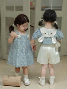 YOEHYAUL | Đầm Bé Gái Caro Dễ Thương Mùa Hè Mới