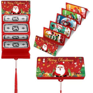 1pc Christmas Money Cards Christmas Party Decoration Kids Favor 2025 Xmas Greeting Money Card Navidad Natal New Year Gift 2026