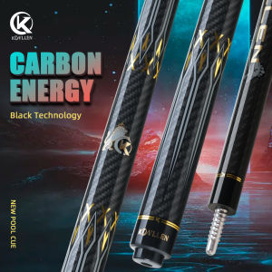 KONLLEN Carbon Fiber Pool Cue Stick 58-inch Professional Pool Sticks for Adults Full Carbon Technology Low Deflection Pool Cue Billiard Cues with 12.5mm Tip (Easy to Control Pro Taper Ultra-Smooth)