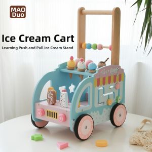 Wooden Multi-Function Walker Shopping Cart