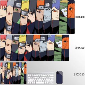 Bandai | Mouse Pads Naruto Aakatsuki Mouse Pad Gaming Accessories Computer Keyboard Gamer Designed Specifically e-sports Games Mousepad