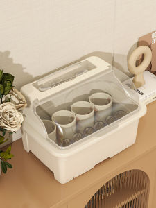 Bathroom Cup Holder Storage Rack Bar Table Coffee Drain Plastic Material Pure Color Design Multi-Function Organizer