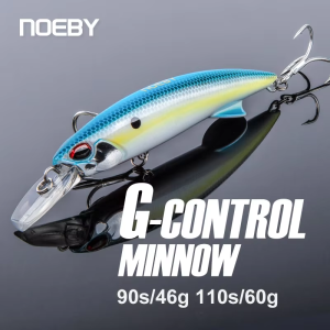 NOEBY G-Control Minnow Fishing Lure 90mm 46g 110mm 60g Heavy Sinking Trolling Wobbler Artificial Hard Bait for Sea Fishing Lures
