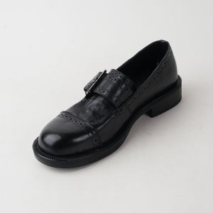 British Style Womens round Toe Soft Leather Flats Spring Autumn Seasonal Comfortable Casual Shoes Fashionable All-Match Design