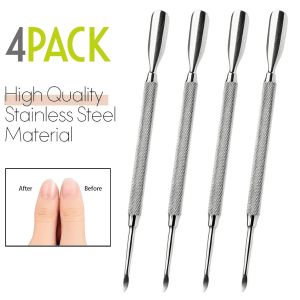 1/10Pcs 14.7CM Cuticle Pusher Double Sided Sharp Edge Spoon Shaped Dual Ended Clean Remove Dead Skin Manicure Pedicure Nail Tool