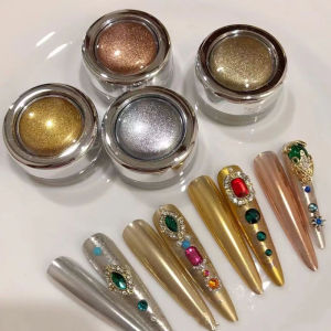 4Colors/Set Magic Mirror Nail Powder 0.5g Gold/Silver/Rose Gold/Champagne Chrome Pigment Dust Gel Polish Metallic Rubbing Powder