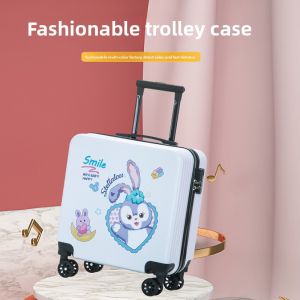 Childrens Luggage Cartoon Password Lock Rolling Wheel Carry-On Suitcase Holiday Gift Box Student Boarding Box Logo Printing