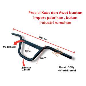 ( MODEL KOTAK ) Stang Sepeda BMX 20 inch Handlebar Setang Steel Handlebars