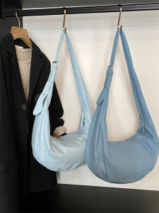 Casual Chic Womens Denim Dumpling Bag Large Capacity Sling Bag Simple Design 2025 New Style Ka Le Er Crossbody Bag