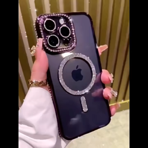 Luxury Bling Diamond Case for Iphone 17 16 15 14 13 12 11 Pro Max Air Plus Glitter Magnetic Charging Case Transparent Silicone Softcase Silikon LensShockproof Premium Back Cover Mewah Elegant Fashionable Soft Casing Viral 17Pro 17Air 16Pro 15Pro 14Pro