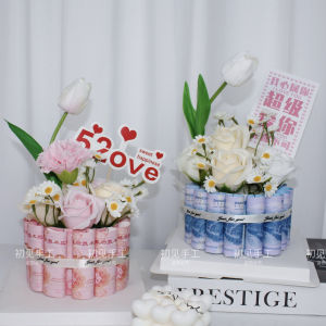 Creative Diy Money Flowers Birthday Valentines Day Surprise Gift for Boyfriend Husband Cake Bouquet Wedding Anniversary