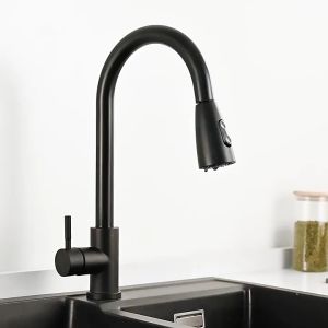ZAM0T0 Kitchen pull faucet 360 ° rotating faucet cold and hot faucet kitchen sink faucet