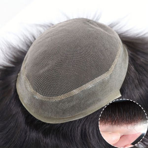 Mái Tóc Giả Nam Chất Liệu Ren Pháp Thoáng Khí 6*8/6*9/7*9/8*10 Tóc Người Hệ Thống Thay Thế Tóc Nam Bằng Chất Liệu PU Tóc Remy Brazil