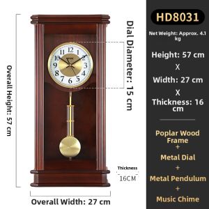 Hense | Solid Wood Music Chiming Square Clock Table Clock
