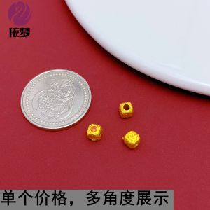 ลูกปัดสีทองแดงผสมดินสีแดงและเขียว ลูกปัดสี่เหลี่ยมเล็กสำหรับทำสร้อยข้อมือ DIY ลูกปัดทำมือ อุปกรณ์ทำเครื่องประดับ