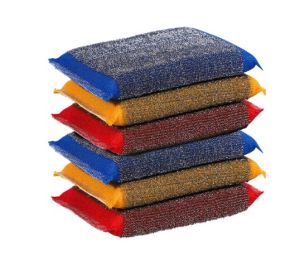 ฟองน้ำทำความสะอาดสแตนเลสครัวเช็ดหม้อสองด้านผ้าทำความสะอาดใช้ซ้ำได้ผ้าเช็ดจานน้ำมันไม่ติด