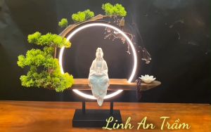 Thác Khói Trầm Hương Cao Cấp Thác Phật Đèn Led - Đủ phụ kiện kèm 05 nụ trầm Việt