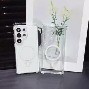 Ốp Lưng Chống Sốc Trong Suốt Từ Tính Cho Samsung Galaxy S26/S24/S23/S21/S20/S25 Edge FE Note 20 Ultra 10 Plus - Tương Thích Với Magsafe
